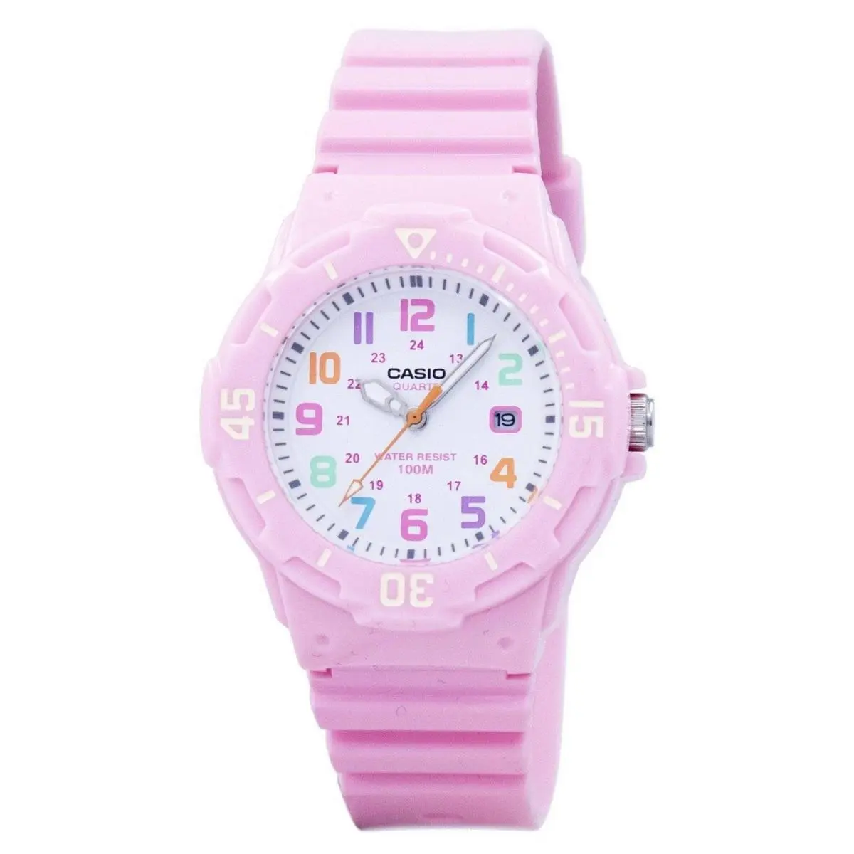 Casio Pink Resin Strap Rotary Timer Bezel LRW-200H-4B2VDF Womens Ladies Watch
