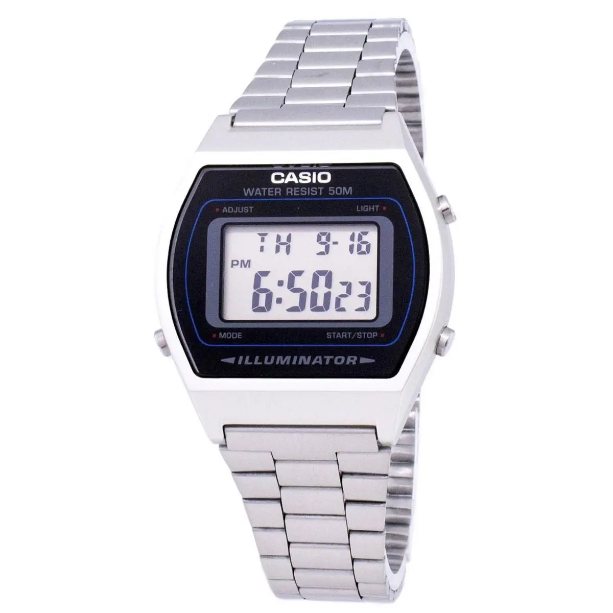 Casio Digital Alarm Illuminator Quartz Stainless Steel B640WD-1AVDF Unisex Watch