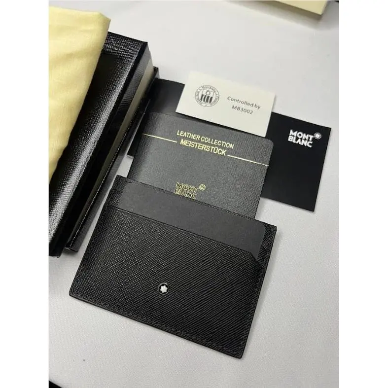 Montblanc Meisterstück Black Leather 4CC Card Holder Wallet Men`s 2026