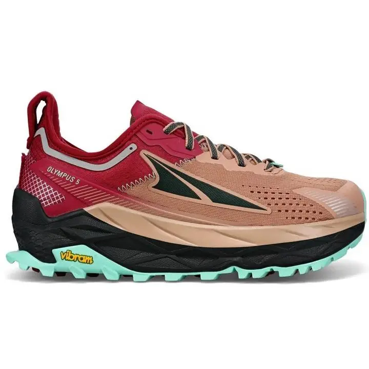 Altra Olympus 5 Trail Running Sneakers Shoes Brown Red Mesh Women`s Size 10.5