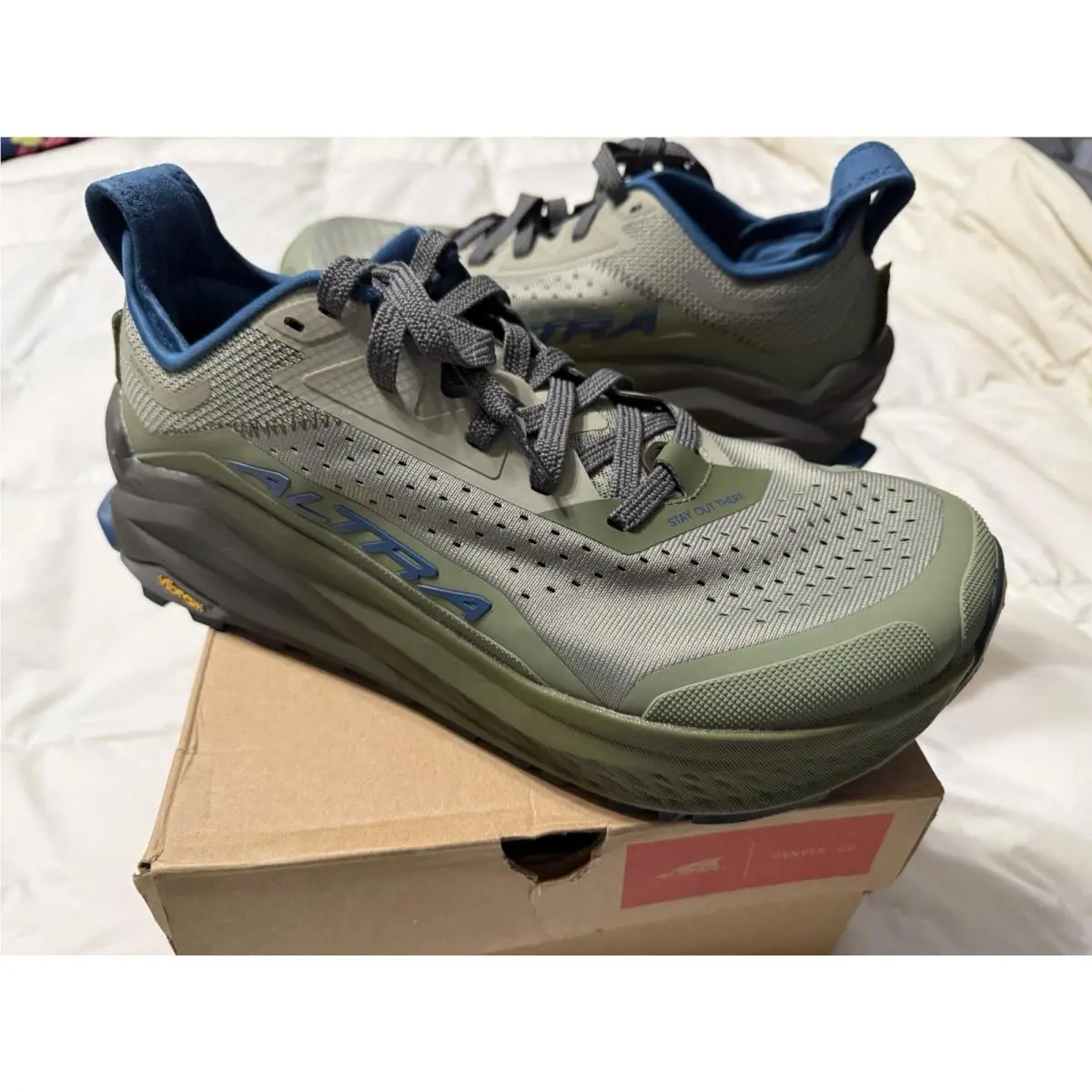 Altra Olympus 6 Men`s Athletic Running Shoes Green/blue Size 11.5