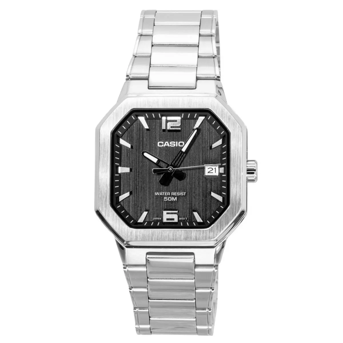 Casio Analog Stainless Steel Black Dial Quartz MTP-B195D-1AV Men`s Watch
