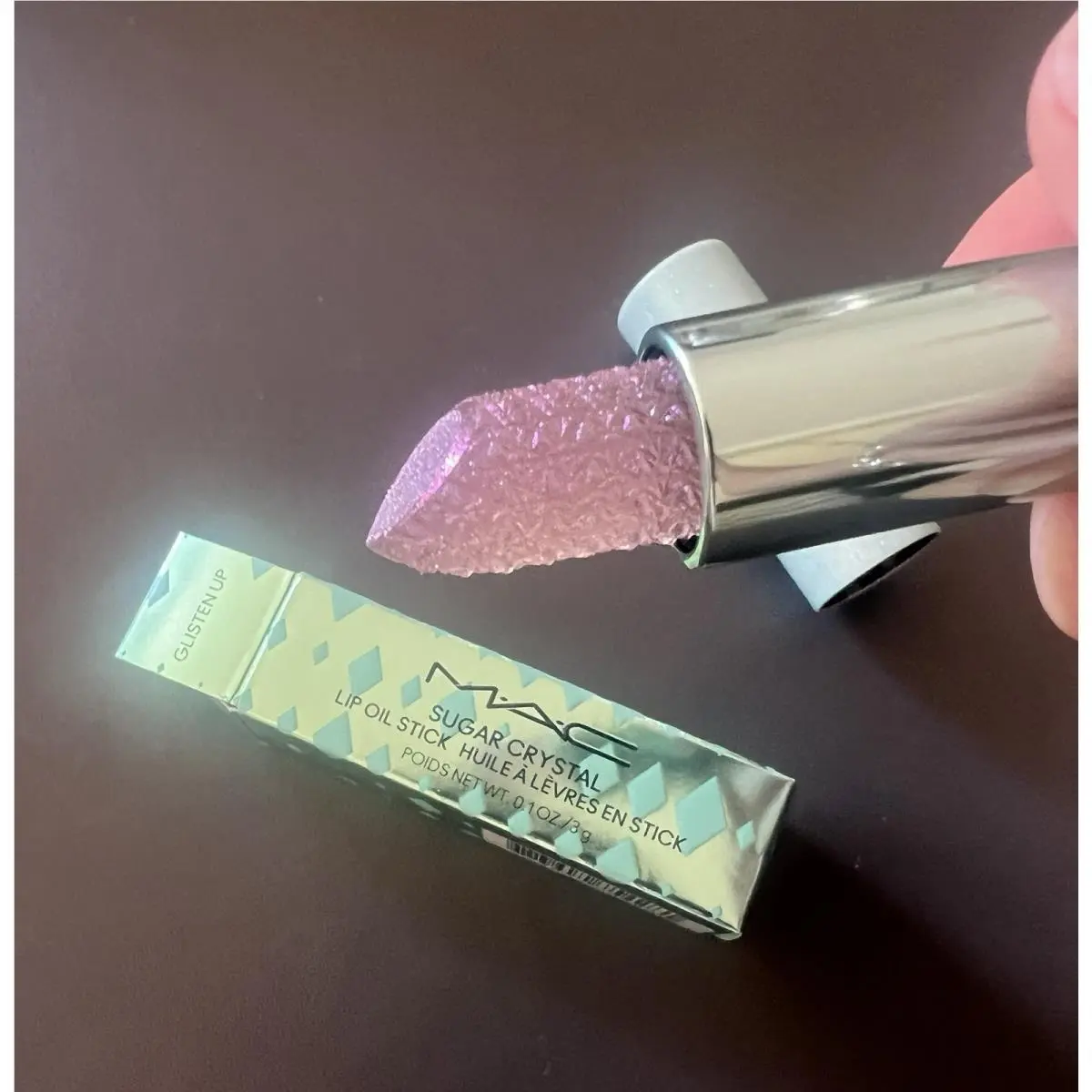 Glisten Up Mac Sugar Crystal Lip Oil Lipstick 0.1 oz