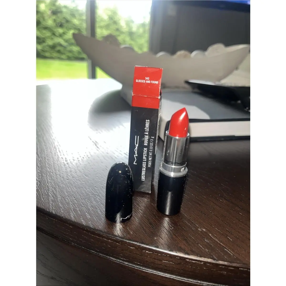 Mac Lustreglass Lipstick 545 Glossed and Found Full Size-htf