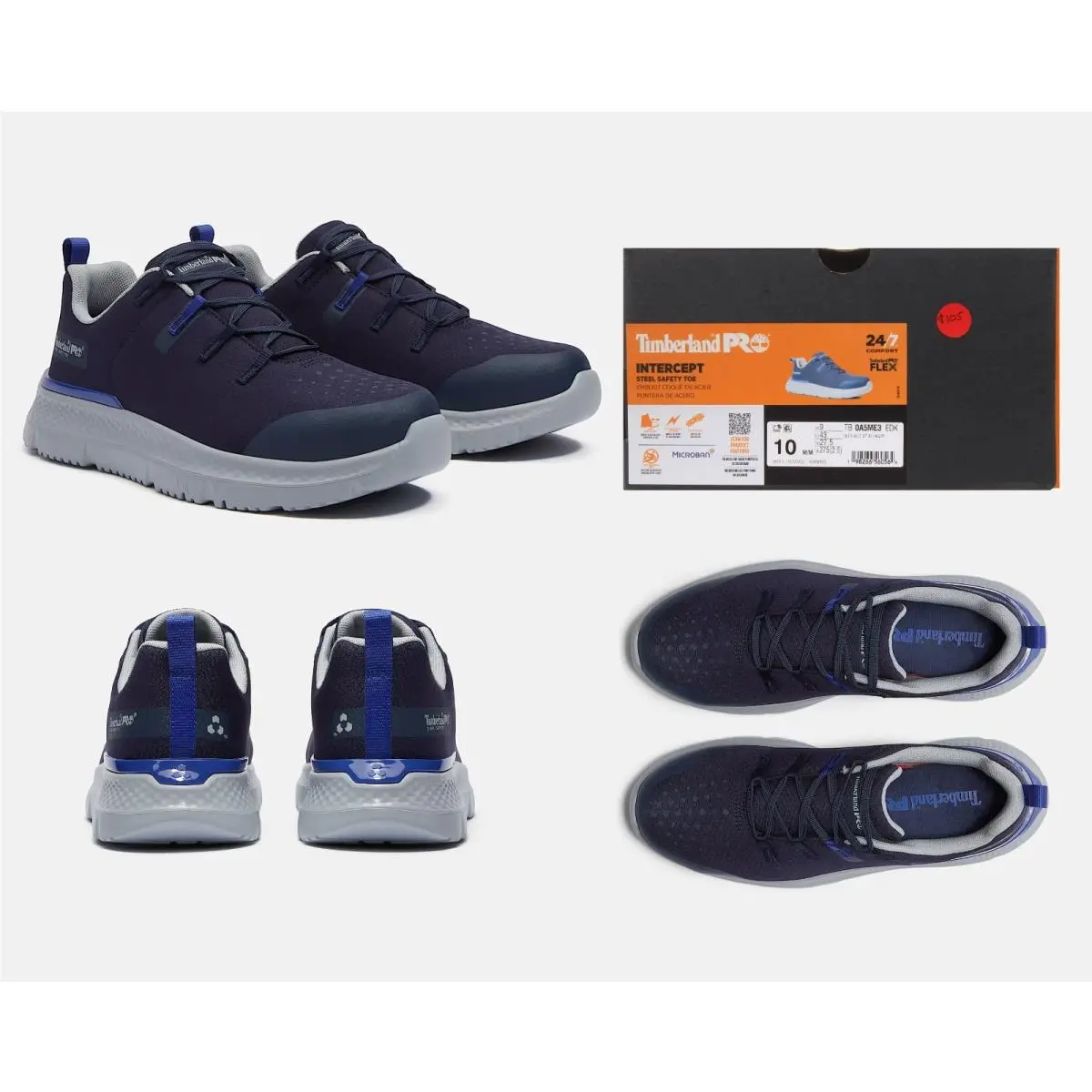 Timberland Pro® Men`s Intercept Steel Safety Toe Navy Work Sneaker Size 10