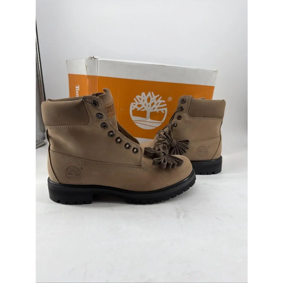 Timberland Premium 6-inch Waterproof Boot -beige Nublock Mens Size 8 B238