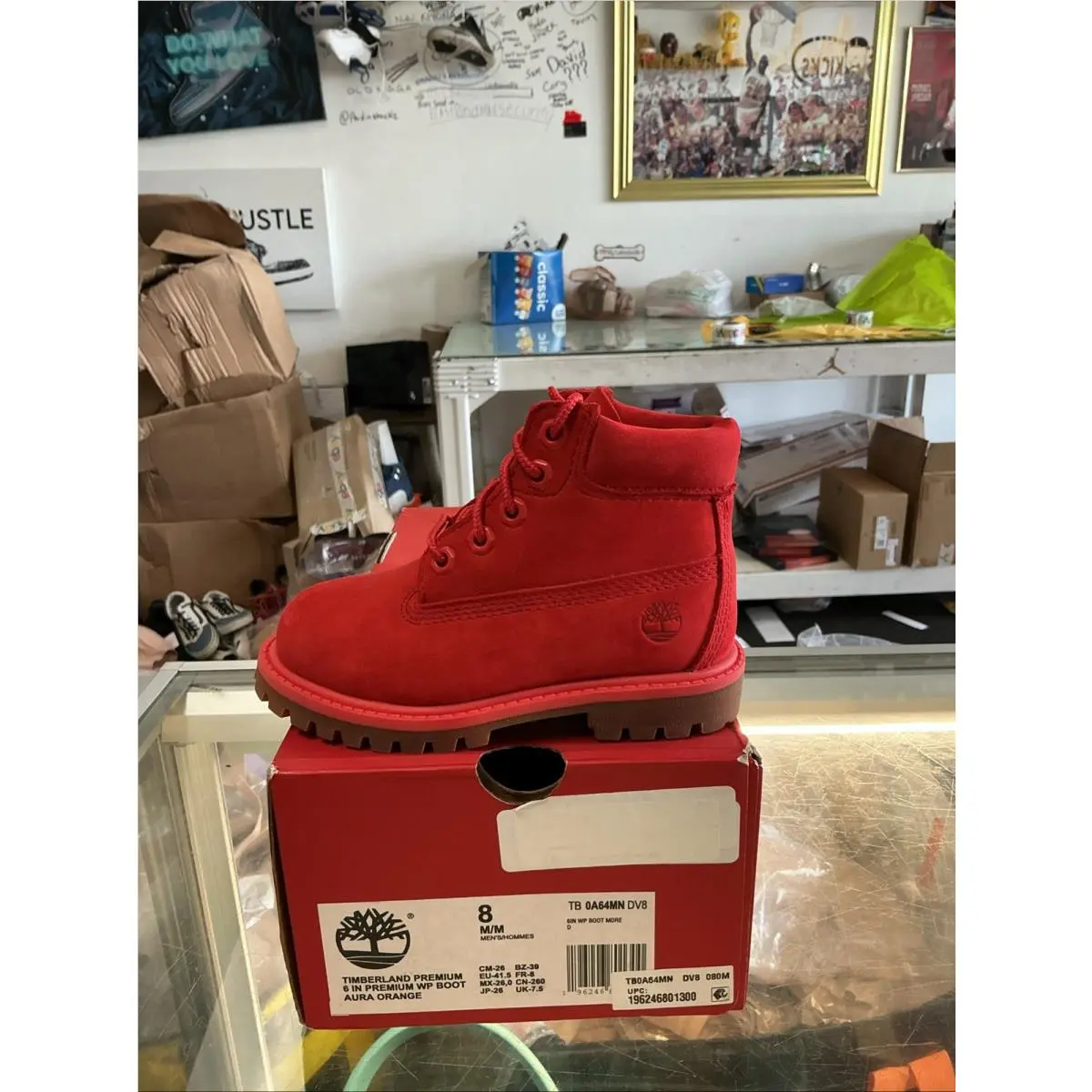 Timberland 6 Inch Premium Boots Red Monochrome TB0A13HV Kids Size 8