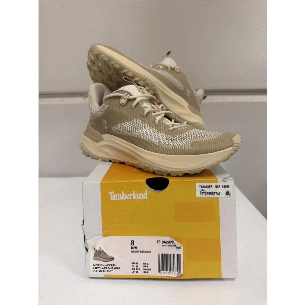 Timberland Motion Access Low Lace Sneaker Natural Knit TB0A29PPEKF Women’s Sz 8