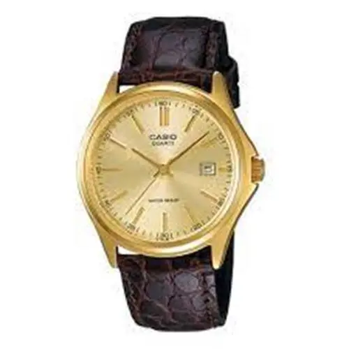 Casio Women`s Water Resistant Leather Band LTP-1183Q-9ADF 3-Hand Analog Watch