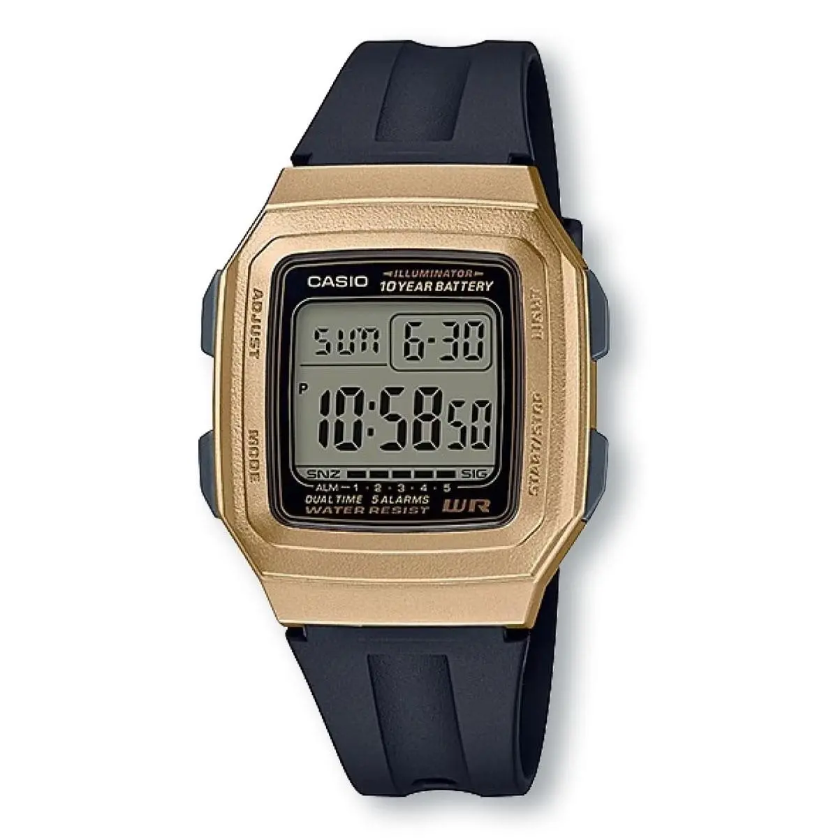 Casio F201WAM-9A Classic Digital Watch Gold Metallic Case