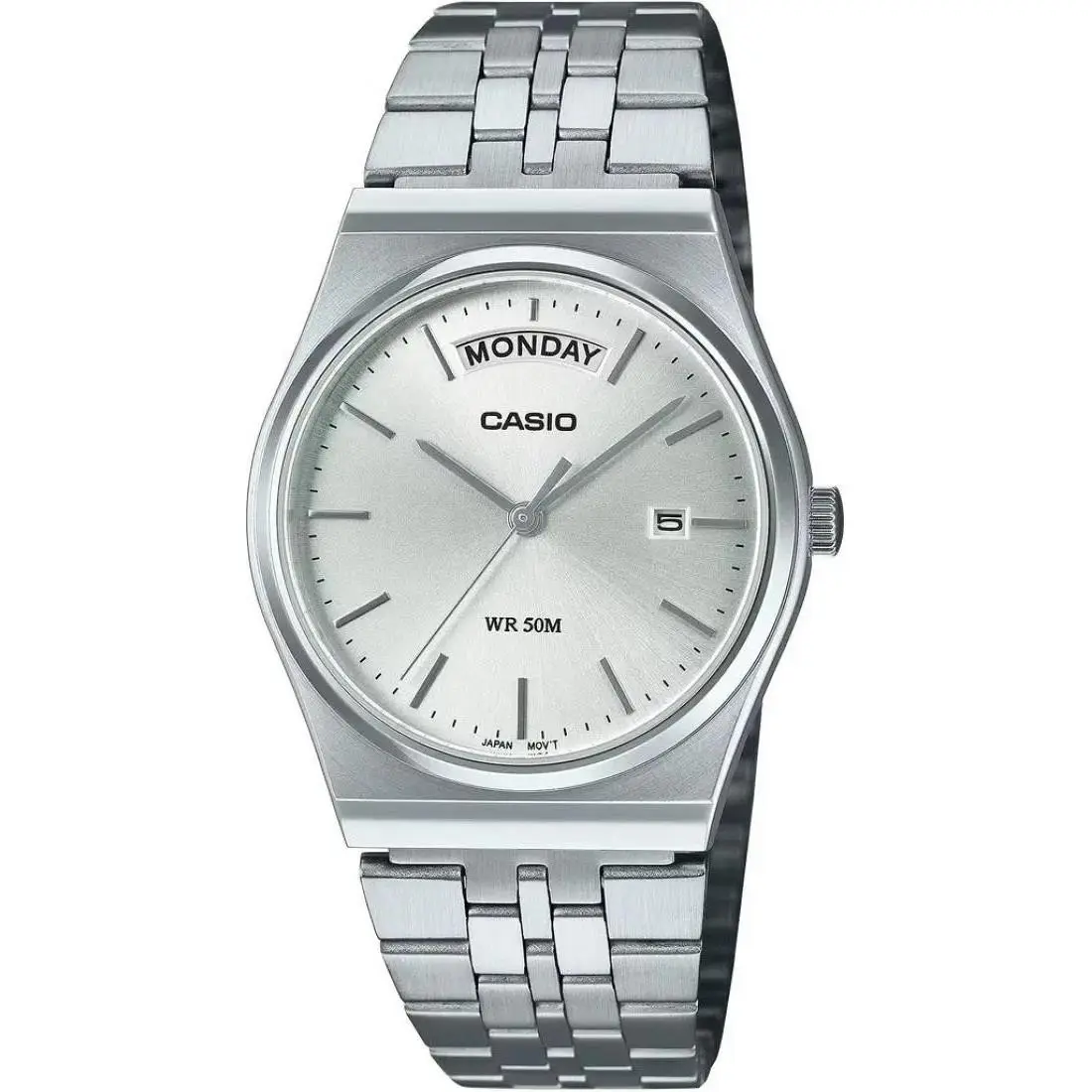 Casio MTP-B146D-7A Men`s Silver Dial Stainless Steel Analog Watch w/ Box