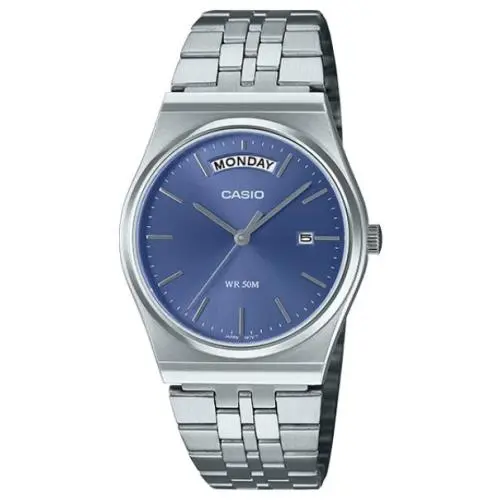 Casio MTP-B146D-2A Men`s Blue Dial Stainless Steel Analog Watch w/ Box