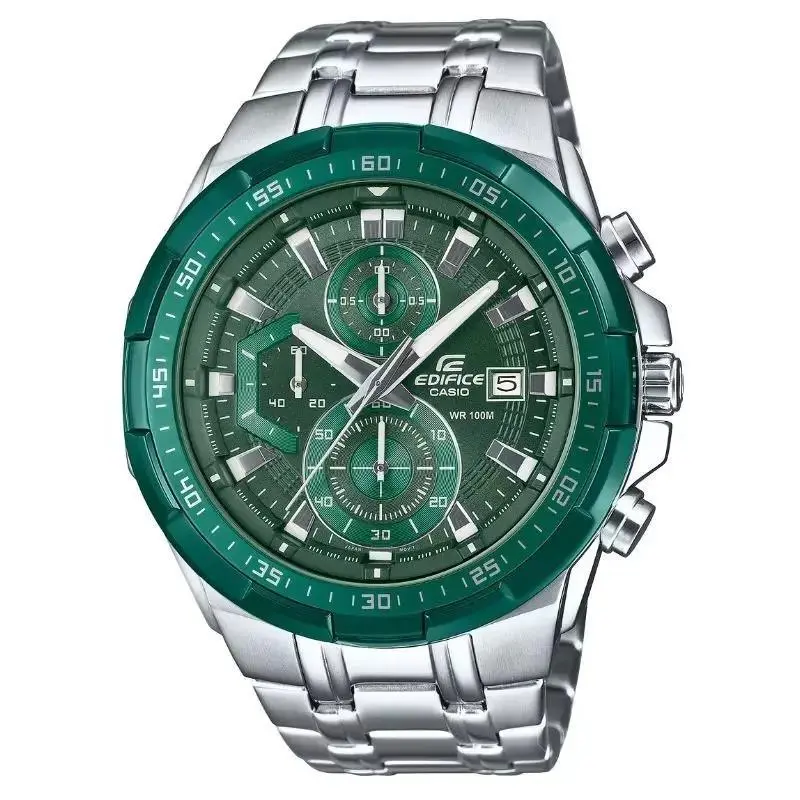 Casio Edifice Chronograph Green Dial Stainless Steel Watch - EFR-539DE-3AVEF