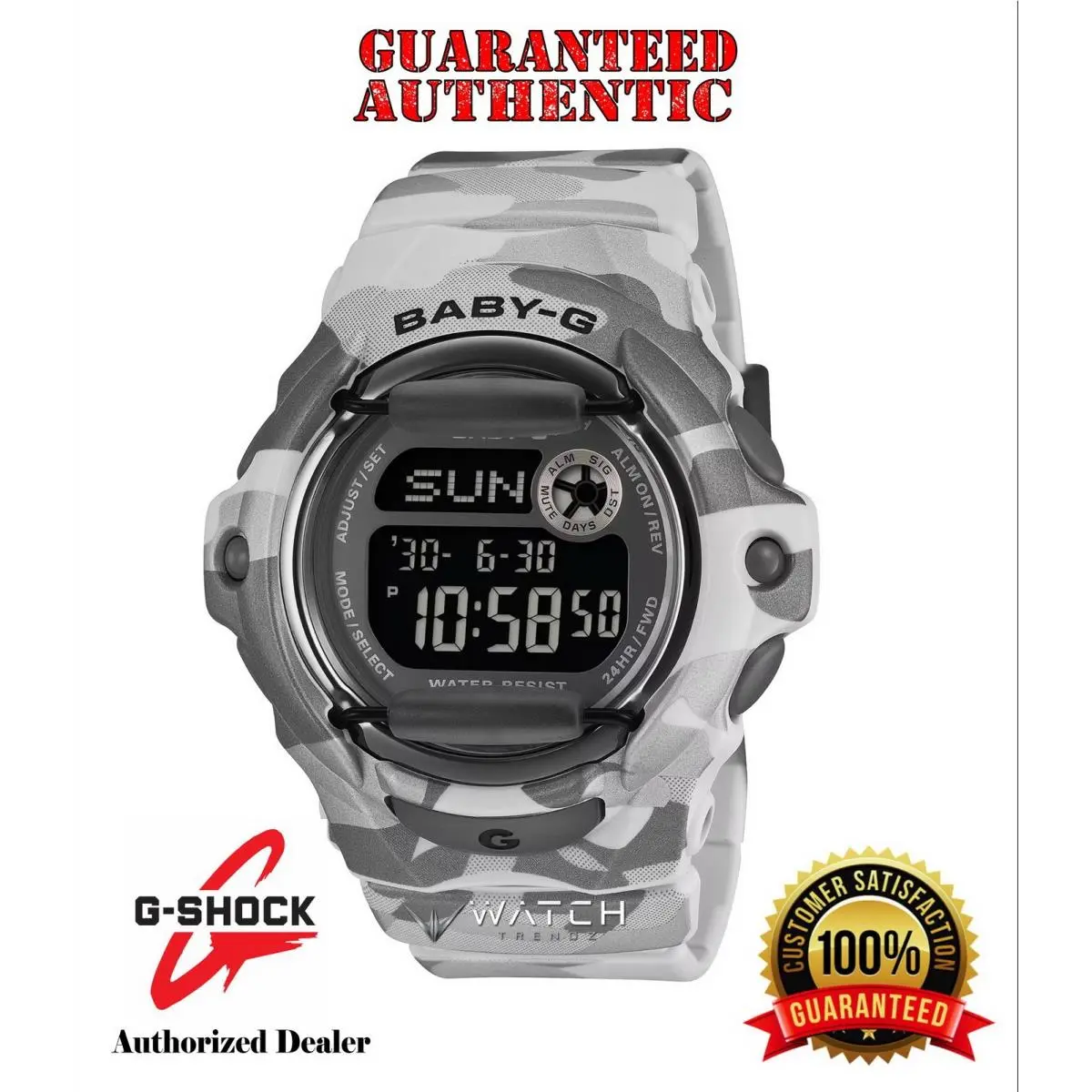 Casio Baby-g BG169CMB-8 Camouflage Gray - Face Protector Digital Watch