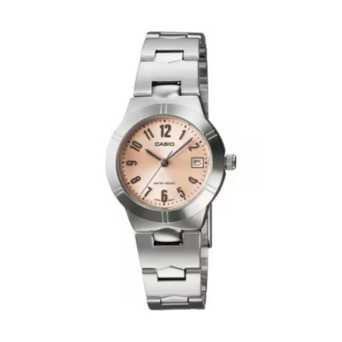 Casio Women’s Pink Dial Analog Watch with Stainless Steel Bracelet