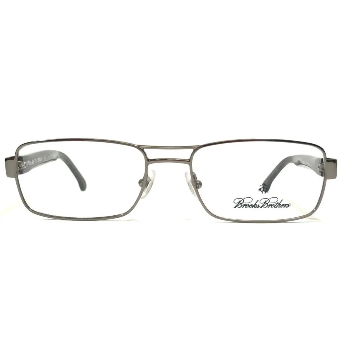 Brooks Brothers Eyeglasses Frames BB1011 1507 Gray Horn Shiny Silver 53-17-145