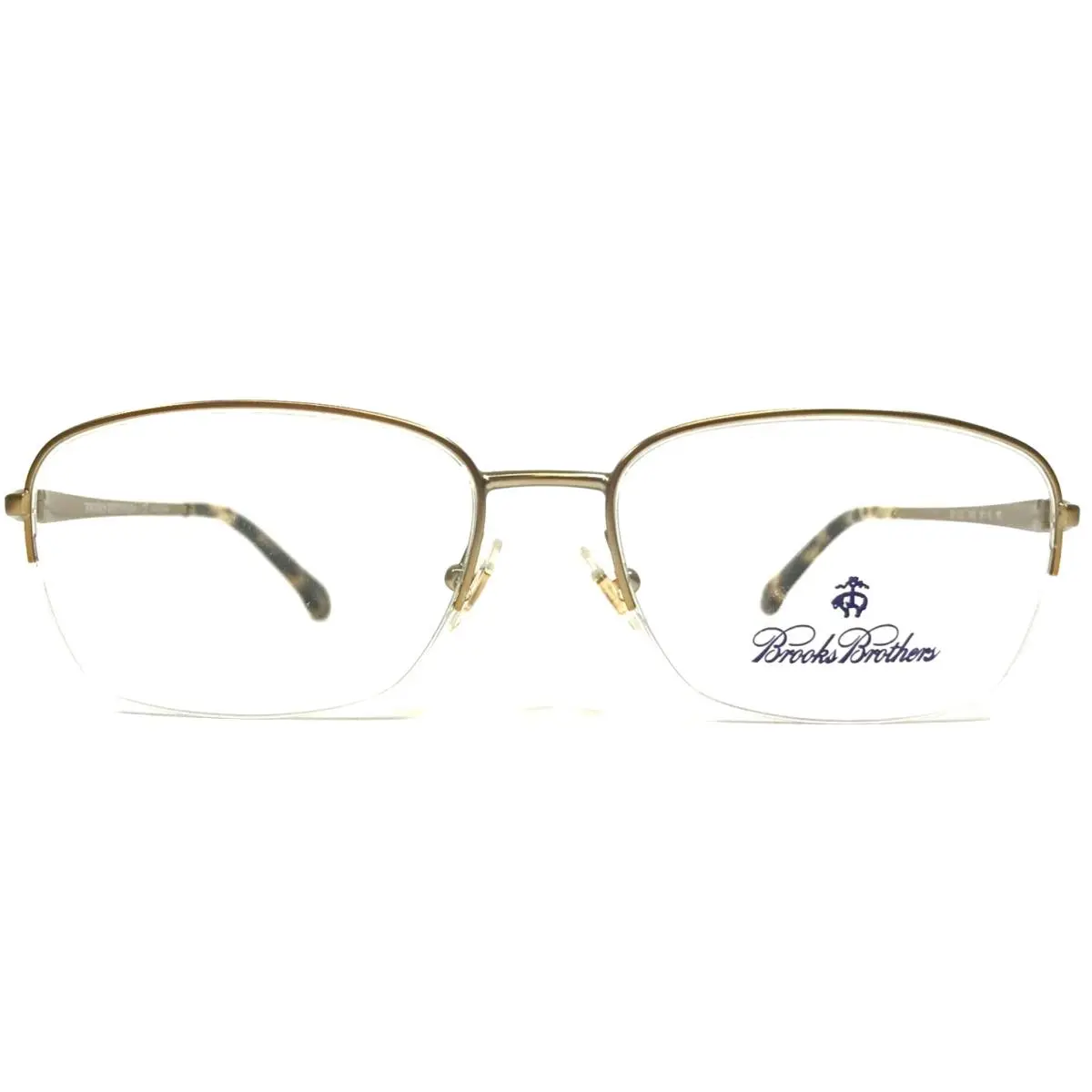 Brothers Eyeglasses Frames BB1022 1640 Gold Square Half Rim 54-16-145 by Brooks