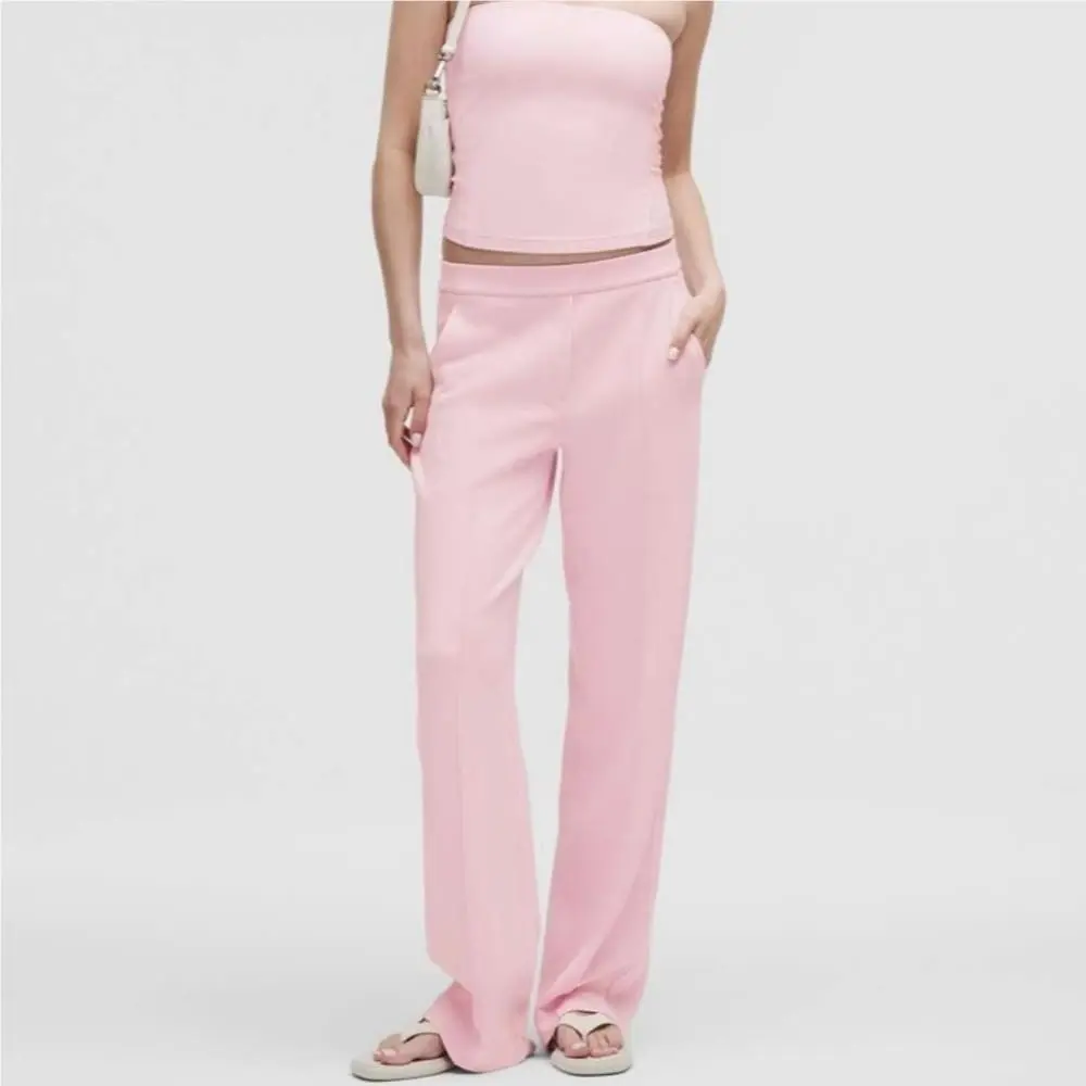 Lululemon Softstreme Pintuck Mid-rise Pant Pink Organza M Regular