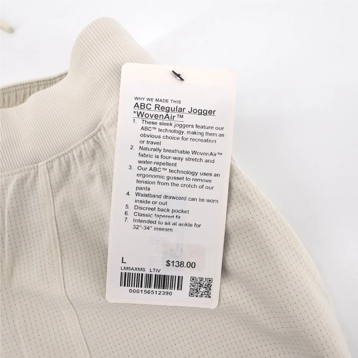 Lululemon clothing - Lululemon ABC Jogger - ABC Jogger - Ivory 3