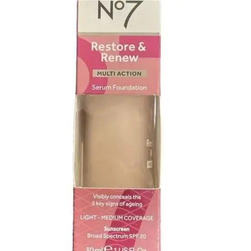 No7 Restore Renew Multi Action Serum Foundation Warm Ivory