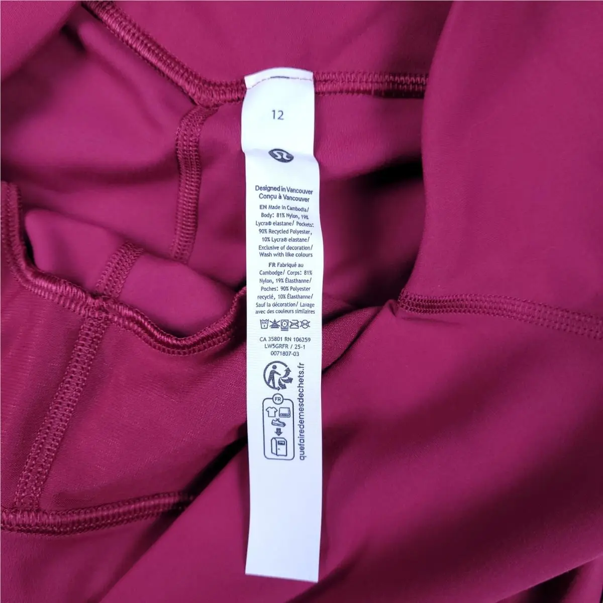 Lululemon clothing - Magenta 2
