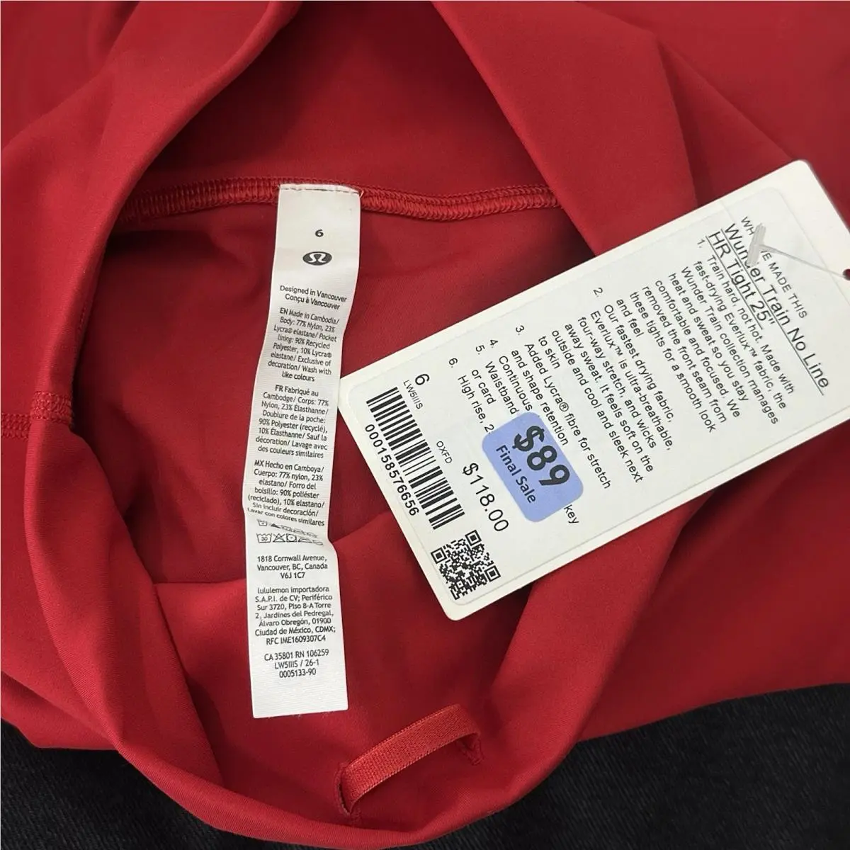 Lululemon clothing - Red 7