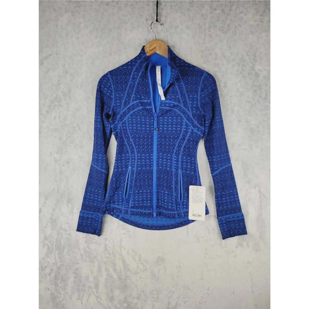 Lululemon Define Jacket Size 4 Triometric Stripe Lakeside Blue Hero Blue
