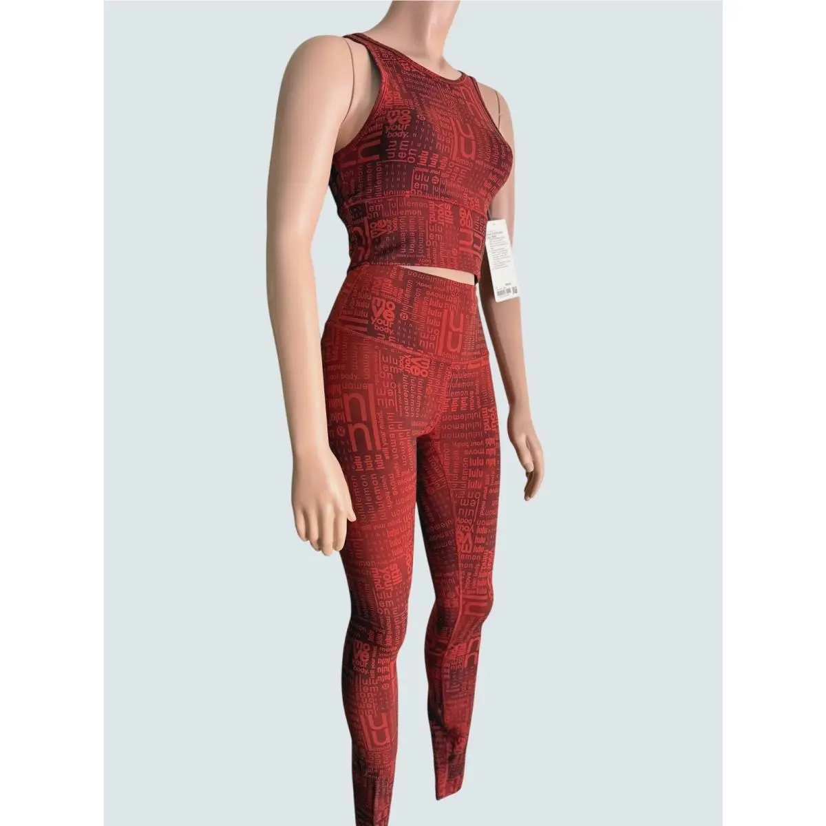 Size 4 Lululemon Power Pivot Everlux Tank Motif Print +leggings Set Euc