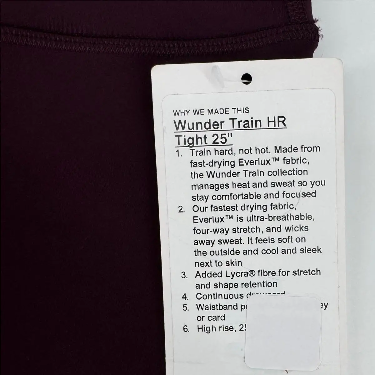 Lululemon clothing - Wunder Train HR Tight 25