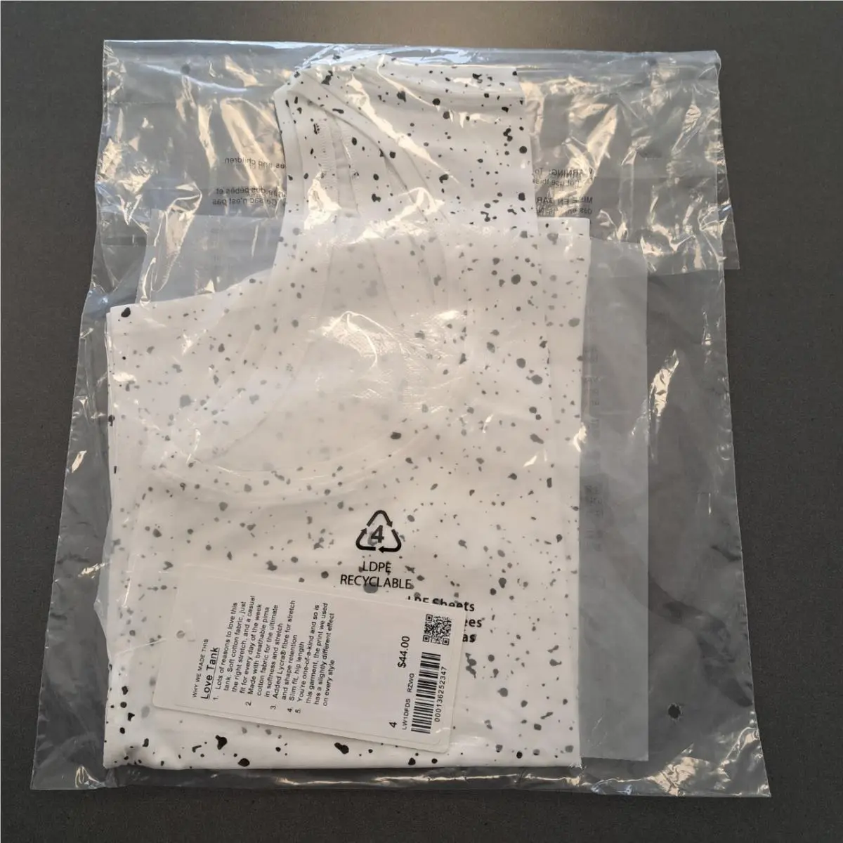 Lululemon clothing - Revitalize Splatter White Graphite Grey 0