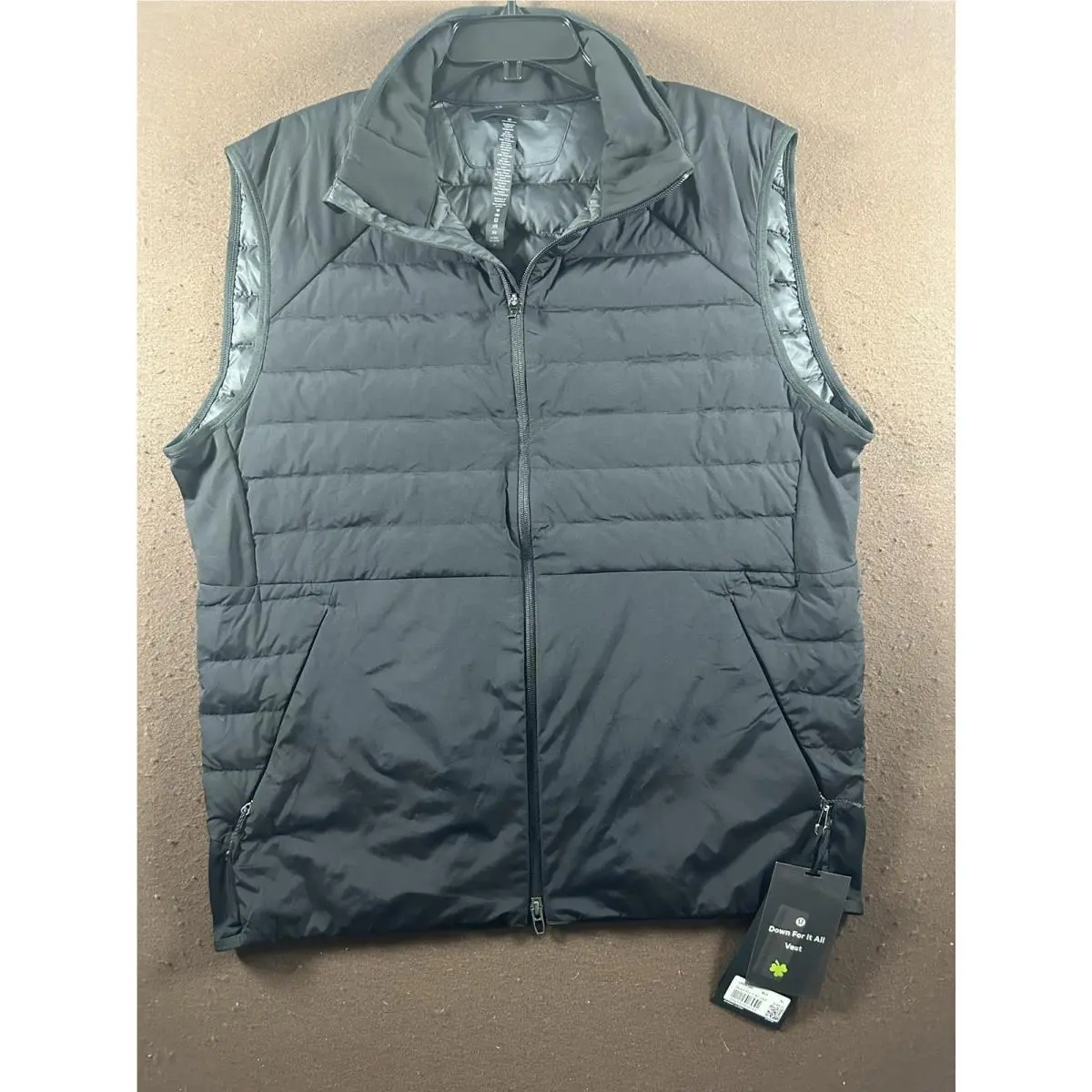 Lululemon Vest Mens XL Black Down For It All Puffer Insulated Full Zip Running