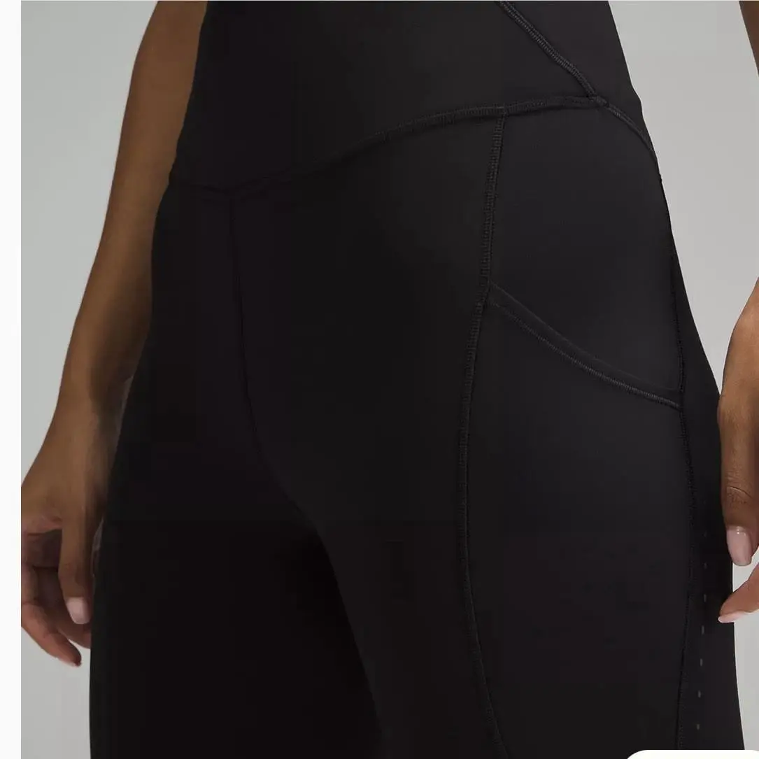 Lululemon Women`s 6 Fast Free High-rise Tight 25 Pockets Black Leggings Yoga T