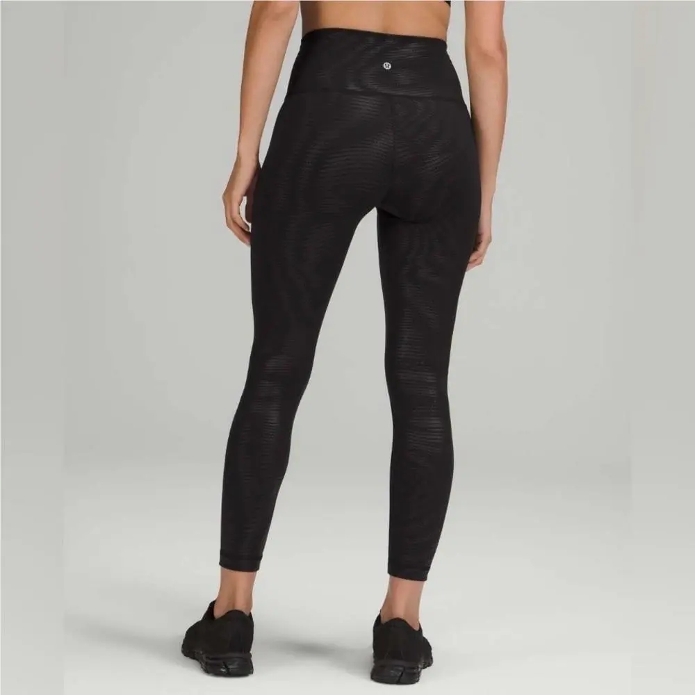 Lululemon Wunder Train Tight Leggings 25”Shapeshifter Foil Black Size 4