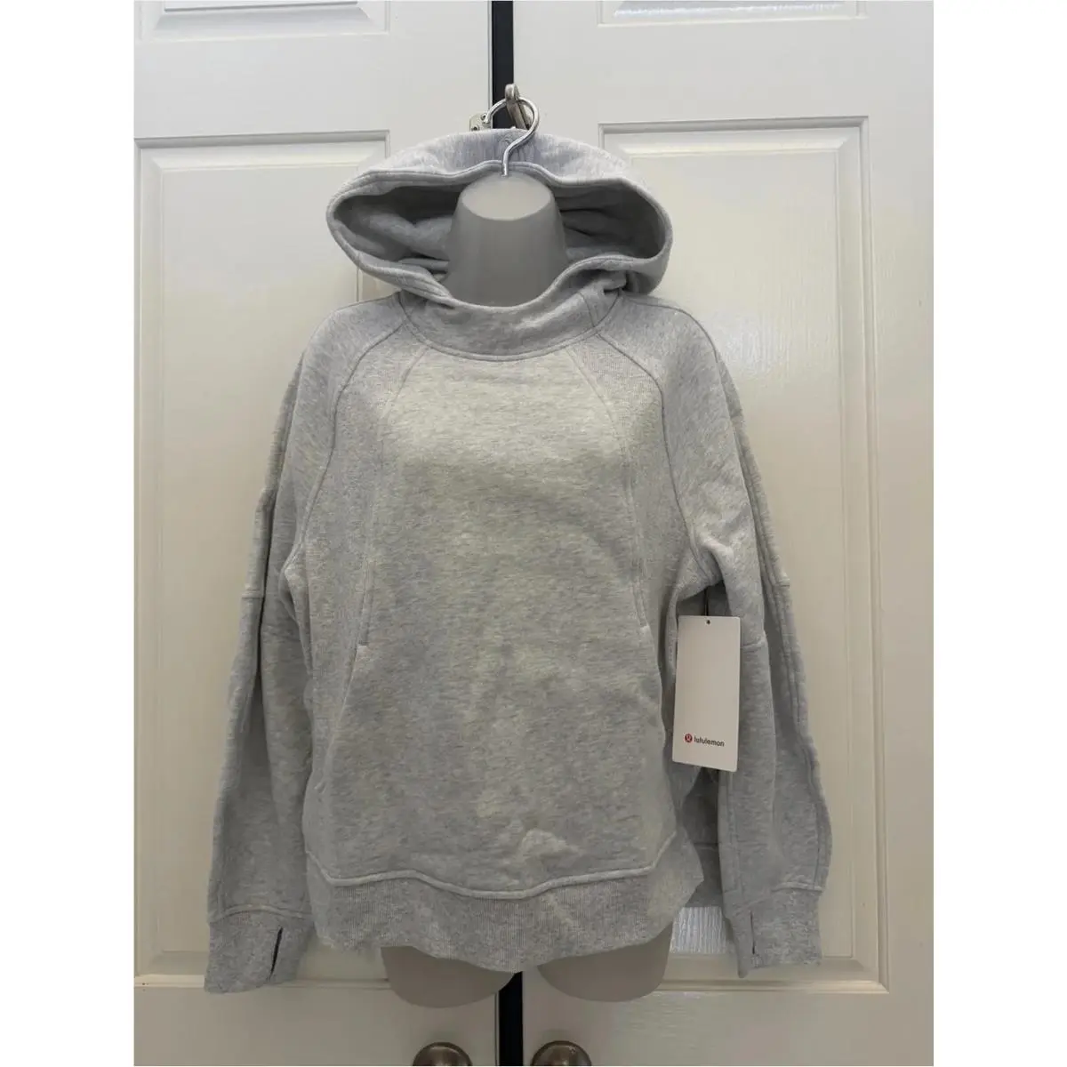 W/tag-lululemon Scuba Oversized Light Gray Side-slit Hoodie Sz Xs/s