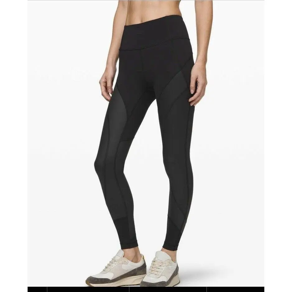 Lululemon Wunder Under 28 High Rise Tight Special Edition Black Shine Rare 6