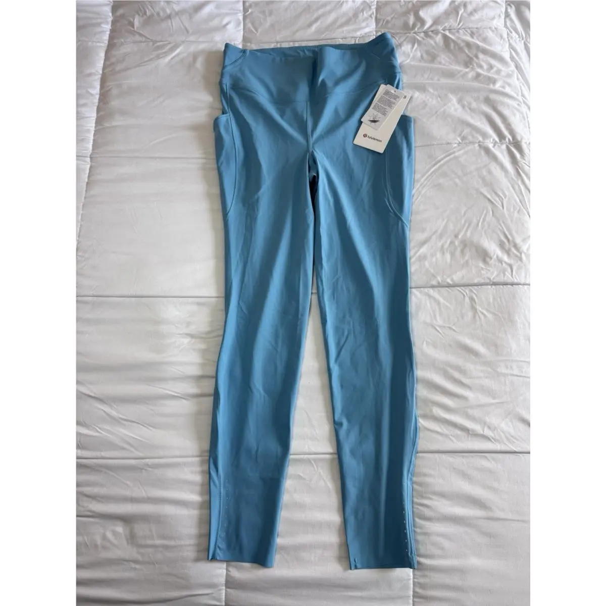 Lululemon Size 12 Leggings Fast Free HR Tight 25” Washed Blue 40+ UV