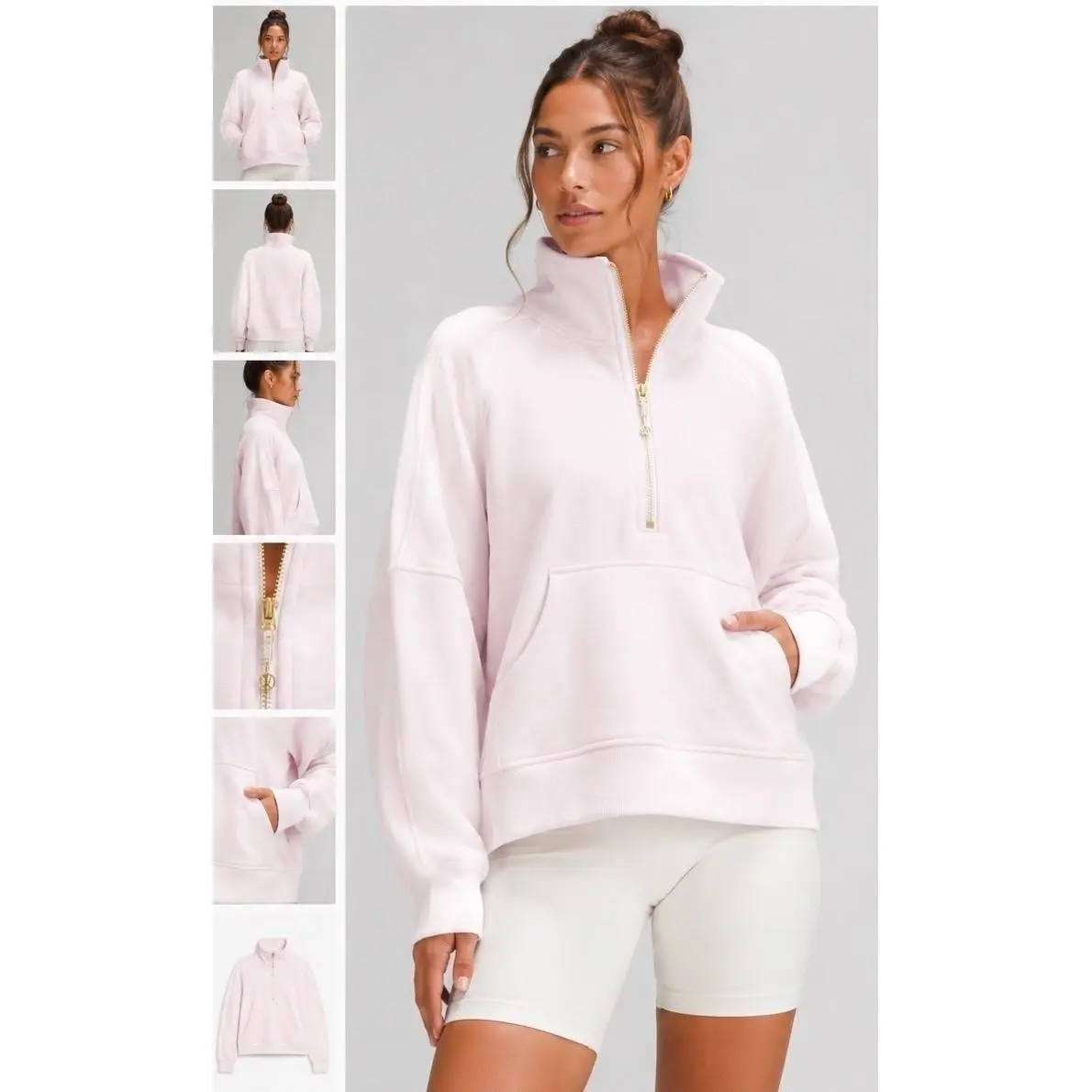 Lululemon Scuba Oversized Funnel Neck Xl/xxl Blissful Pink Gold Soft Barbiecore