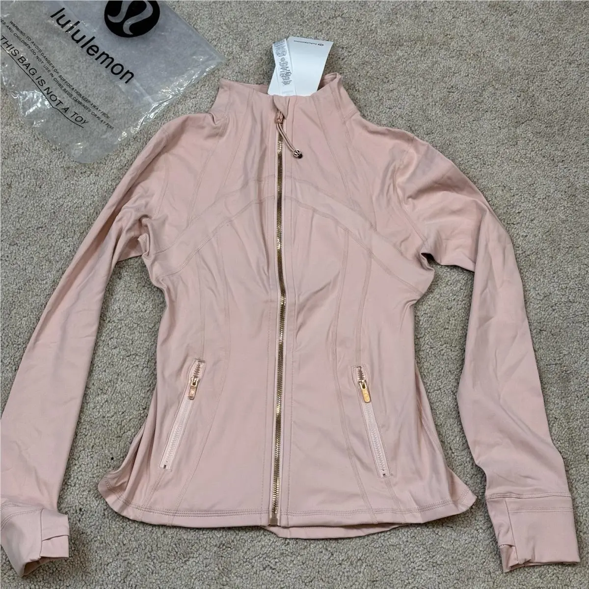 Lululemon Define Jacket Nulu Full Zip Zipped Pockets Light Ivory Size 4