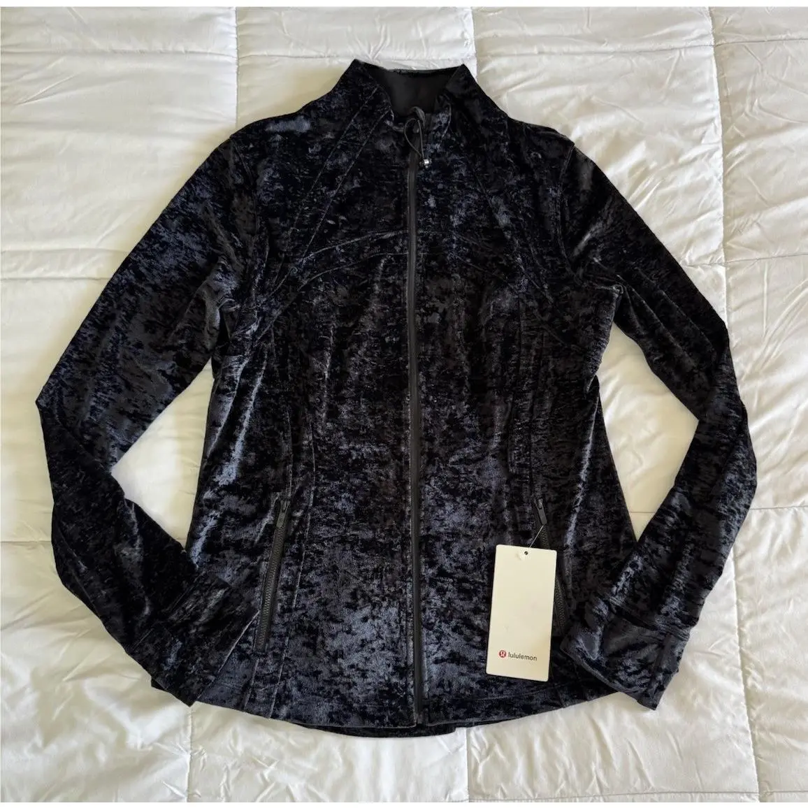 Lululemon Define Jacket Black Velvet Size 16 Full Zip Full Length Rare