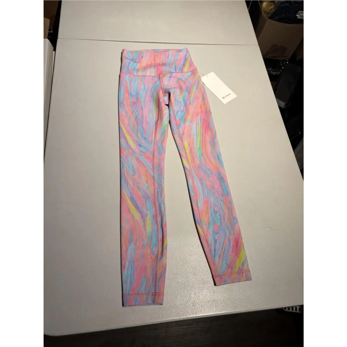 Lululemon Pants Women`s 2 Wunder Train HR Tight Prism Marble Multi Gym Yoga