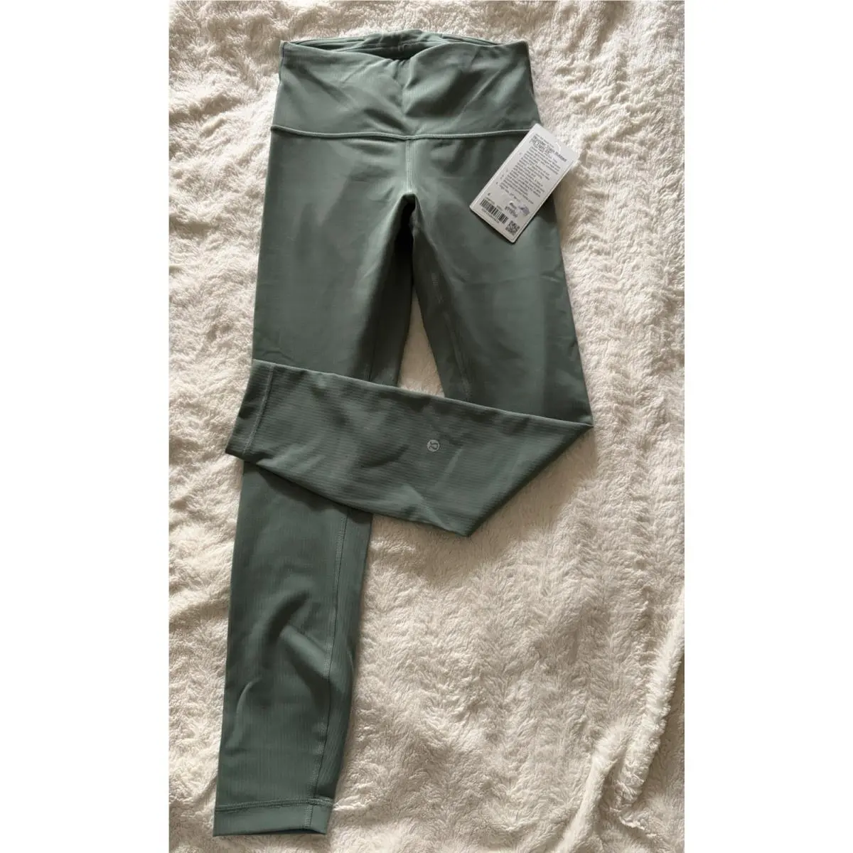 Lululemon Wunder Train HR Tight 25 Ribbed Grey Eucalyptus Size 4