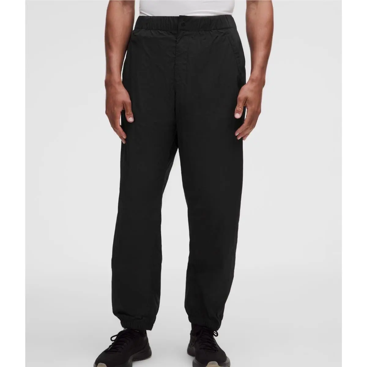 Lululemon Men`s Nylon Relaxed Track Pants Size XL Black Graphite Grey