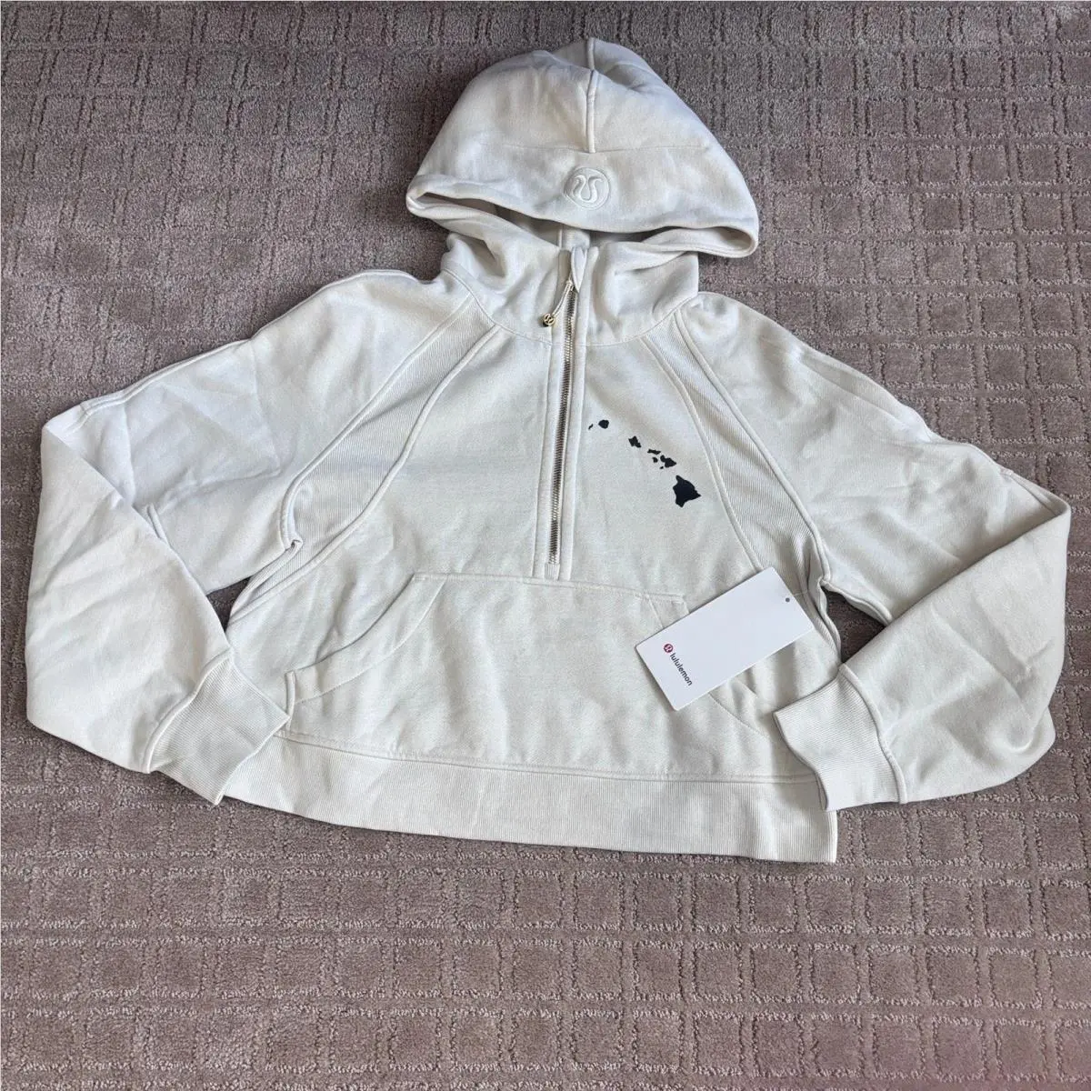 Lululemon Hawaii Exclusive Scuba Oversized Half-zip Hoodie Women`s Xs/s Cream