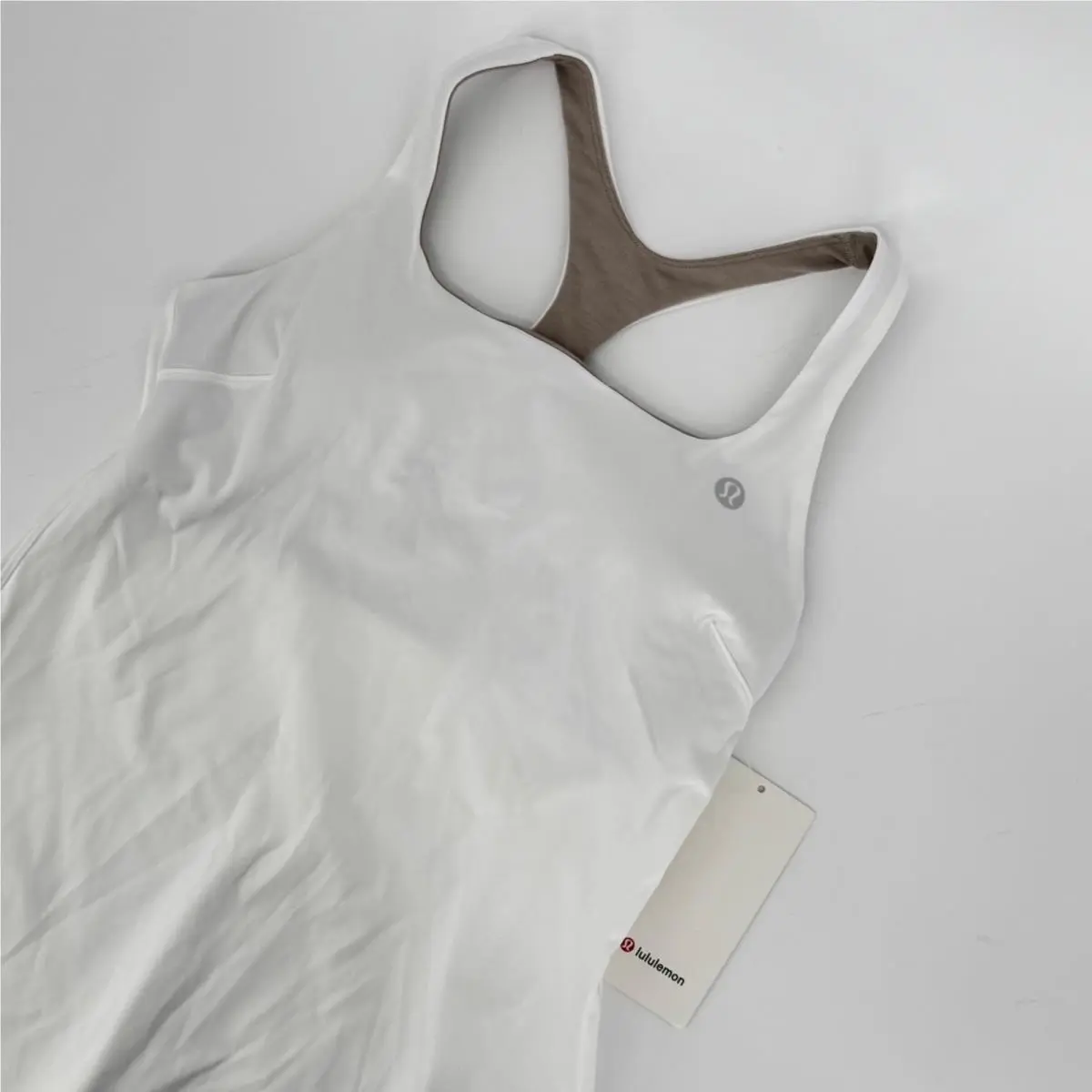 Lululemon Lightweight Tennis Dress White Bronze Weight LW1FM0S Size 10