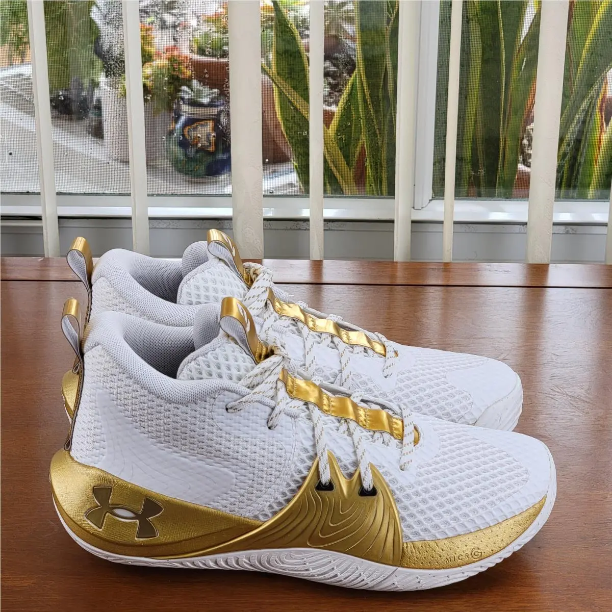 Under Armour shoes - Under Armour Ua Embiid 1 - 3023086-105 - White / Metallic Gold (UPC: 194514230227) 0