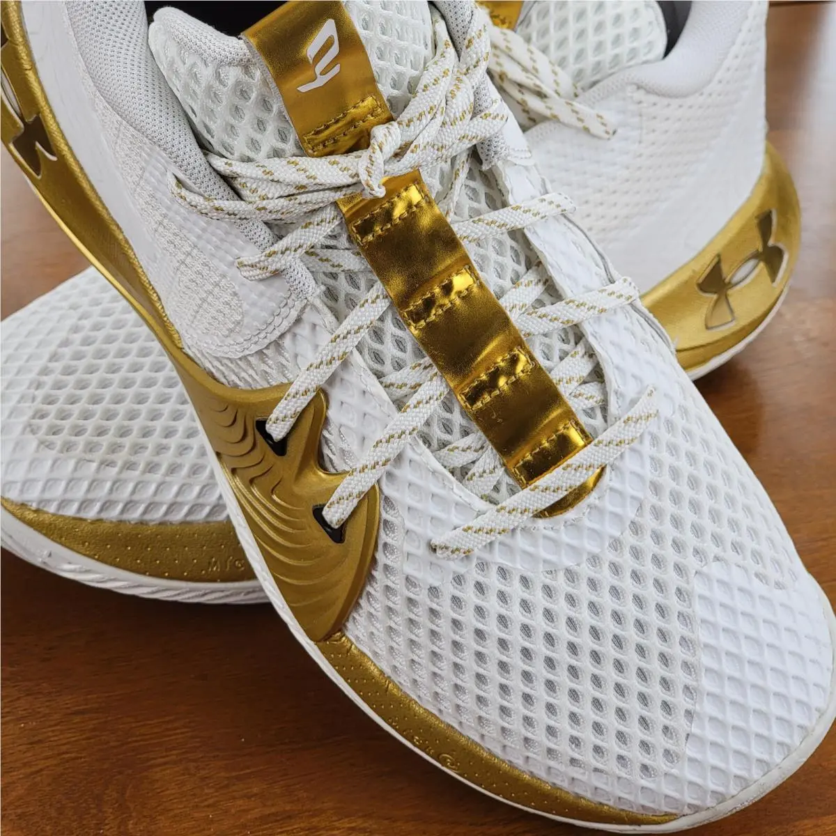 Under Armour shoes - Under Armour Ua Embiid 1 - 3023086-105 - White / Metallic Gold (UPC: 194514230227) 5