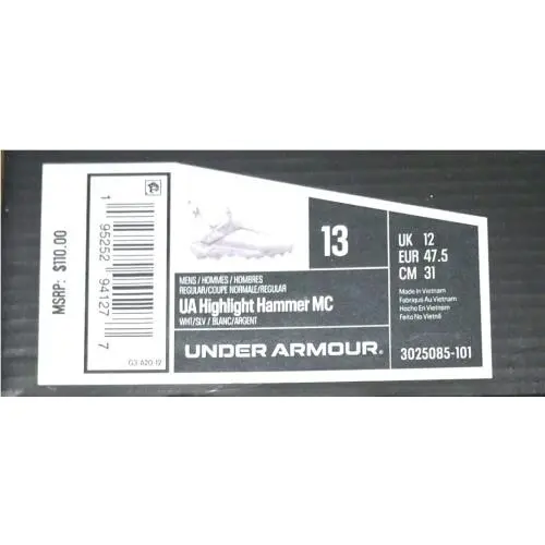 Under Armour shoes - UA Highlight Hammer MC - Highlight Hammer - 3025085-101 - White (UPC: 195252941277) 12