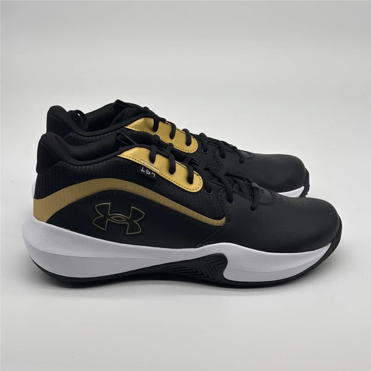 Under Armour Lockdown 7 Shoes Mens Size 13 Black Gold Basketball 3028512-001