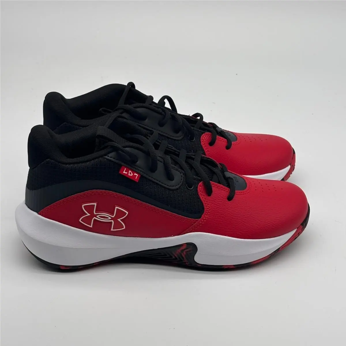 Under Armour Lockdown 7 Shoes Mens Size 10.5 Red Black Basketball 3028512-600