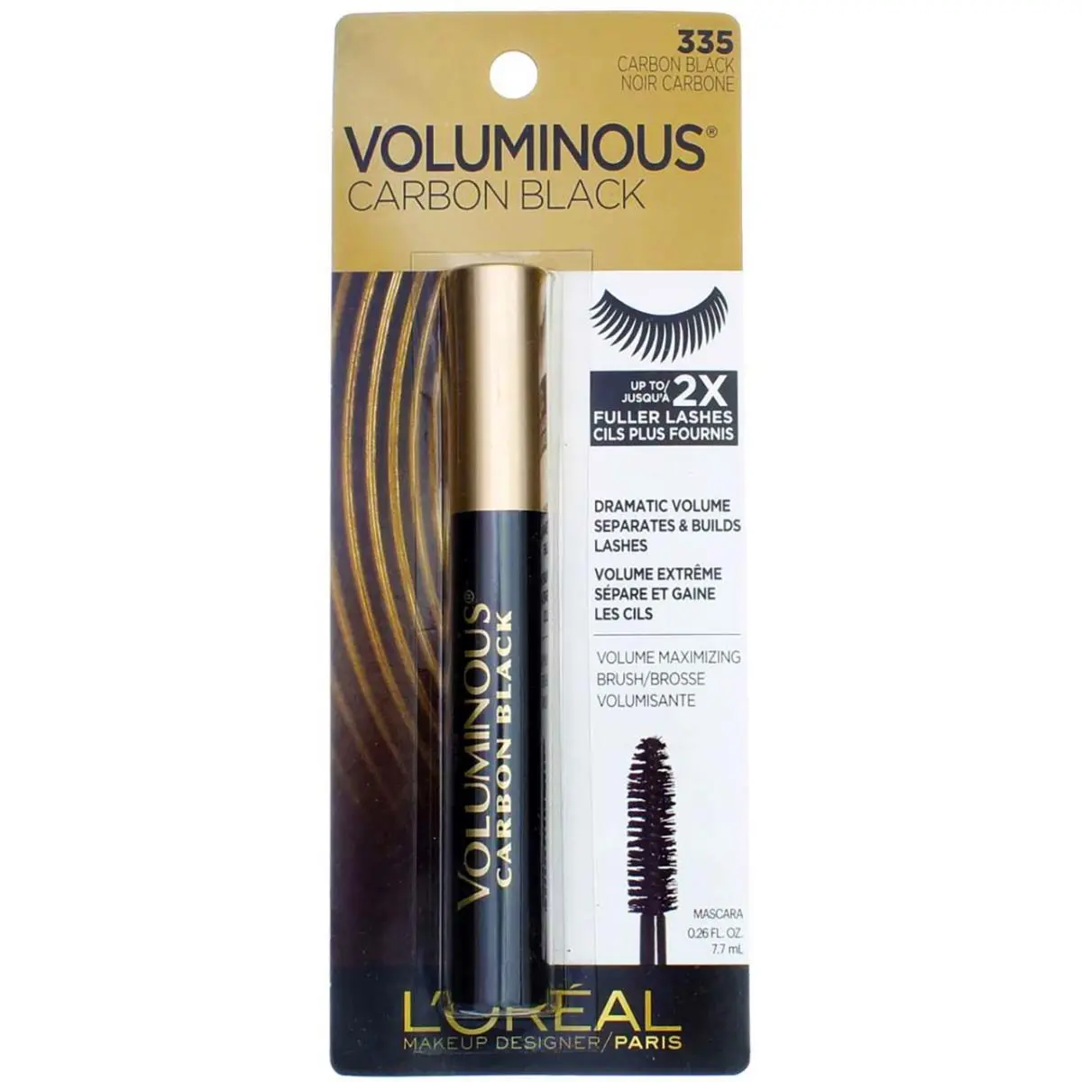 4 Pack L`oreal Paris Voluminous Mascara Carbon Black 335 0.28 fl oz